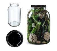 KADAX Bocaux en Verre de 4 L, Bocaux avec Couvercle Hermétique de 100mm pour la Conservation et la Fermentation, Bocaux pour Cornichons (Noir, Lot de 1)