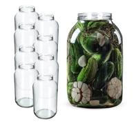 KADAX Bocaux en Verre de 4 L, Bocaux avec Couvercle Hermétique de 100mm pour la Conservation et la Fermentation, Bocaux pour Cornichons (Sans Couvercles, Lot de 8)