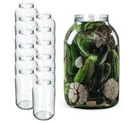 KADAX Bocaux en Verre de 4 L, Bocaux avec Couvercle Hermétique de 100mm pour la Conservation et la Fermentation, Bocaux pour Cornichons (Sans Couvercles, Lot de 12)
