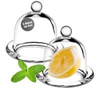 KADAX Boîte à Citrons avec Couvercle et Assiette en Verre pour une Conservation Fraîche des Fruits et Légumes, Idéale pour Tomates et Oignons (Lot de 2)