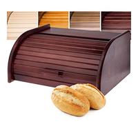 KADAX Boîte à Pain en Bois avec Couvercle Coulissant, Alliance Parfaite entre Tradition, Esthétique et Fonctionnalité pour Conserver Vos Pains Frais (Marron Foncé)