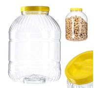 KADAX Boîte de conservation en plastique avec couvercle, récipient de conservation avec poignée, récipient en plastique pour aliments, boîte de rangement de cuisine, rond 5 l
