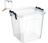 KADAX Boîte de rangement avec couvercle, récipient en plastique robuste en plastique, boîte à déjeuner, boîte de conservation transparente, boîte à déjeuner avec fermeture à clic (3,7 l)