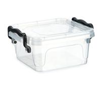 KADAX Boîte de rangement avec couvercle, récipient en plastique robuste en plastique, boîte à déjeuner, boîte de conservation transparente, boîte à déjeuner avec fermeture à clic (0,35 l)