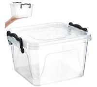 KADAX Boîte de rangement avec couvercle, récipient en plastique robuste en plastique, boîte à déjeuner, boîte de conservation transparente, boîte à déjeuner avec fermeture à clic (2,4 l)