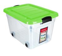 KADAX Boîte de Rangement avec Roulettes 40L Vert Plastique HDPE