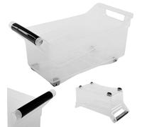 KADAX Boîte de rangement, boîte de rangement avec roues, récipient en plastique avec poignées, boîte de rangement transparente (10 l)