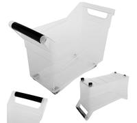 KADAX Boîte de rangement, boîte de rangement avec roues, récipient en plastique avec poignées, boîte de rangement transparente (14 l), K9745