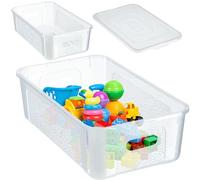 KADAX Boîte de rangement rectangulaire avec couvercle, conteneur de rangement, conteneur empilable, boîte en plastique, boîte de rangement peu encombrante (5L, Transparent)