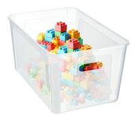 KADAX Boîte de rangement rectangulaire en plastique transparent avec couvercle clipser, empilable, 17 litres, 39.5 cm x 26 cm x 21 cm