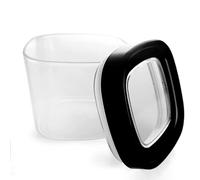 KADAX Boîte de rangement transparente en plastique avec couvercle pour farine, céréales, sucre et pâtes (600 ml, noir)
