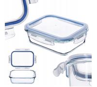 KADAX Boîte en Verre avec Clips de Fermeture pour Conservation Alimentaire, Couvercle Hermétique (Rectangulaire, 370 ml)