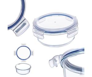 KADAX Boîte en Verre avec Clips de Fermeture pour Conservation Alimentaire, Récipient Transparent avec Couvercle Hermétique (Rond, 1300 ml)