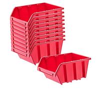 Kadax Boîtes de rangement murales empilables – plastique PP, lot de 10 rouge 155 x 100 mm