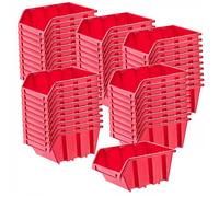 Kadax Boîtes de rangement murales empilables – Bacs à bec pour garage Lot de 50 Rouge 155 x 100 mm