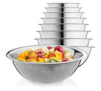 KADAX Bol en acier inoxydable, bol à mélanger, saladier à rebord haut, bol de cuisine multifonctionnel, bol de service, bol en acier inoxydable pour la cuisine, salade, pâte, rond (Ø 20 cm)