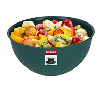 KADAX Bol en plastique, saladier, bol à mélanger empilable, bol en plastique, bol de cuisine, bol de service rond pour cuisine, salade, pâte, passe au lave-vaisselle (2L, vert)
