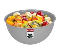 KADAX Bol en plastique, saladier, bol à mélanger empilable, bol en plastique, bol de cuisine, bol de service rond pour cuisine, salade, pâte, passe au lave-vaisselle (3L, gris)