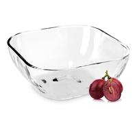 KADAX Bol en verre, saladier carré en verre résistant, bol à salade de 3 tailles différentes, bol en verre lavable au lave-vaisselle, bol transparent pour fruits (16 cm)