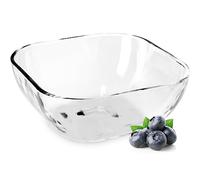 KADAX Bol en verre, saladier carré en verre résistant, bol à salade de 3 tailles différentes, bol transparent pour fruits (13.5 cm)