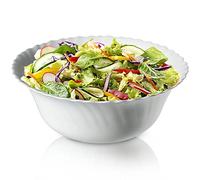 KADAX Bol en verre trempé, bol à fruits, saladier, bol à dessert, bol à céréales, bol à soupe, bol à collation, passe au lave-vaisselle (diamètre 23 cm, blanc)