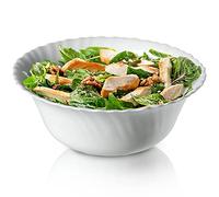 KADAX Bol en verre trempé, bol à fruits, saladier, bol à dessert, bol à céréales, bol à soupe, bol à collation, passe au lave-vaisselle (diamètre 21 cm, blanc)
