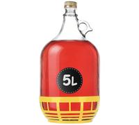 KADAX Lot de 5 bonbonnes en verre 5L - Ballons de fermentation pour vin, bière & cidre