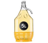 KADAX Bonbonne en verre 5L, ballon en verre pour vin, ouverture étroite, ballon de fermentation, gallon, récipient de fermentation, bouteille en verre (fermeture à clip)