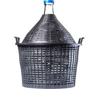 KADAX Bonbonne en verre avec panier en plastique "Alatri", ouverture étroite, bonbonne à vin, bouteilles, cuve de fermentation, 5L