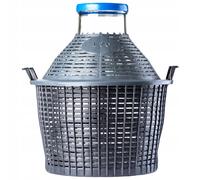 KADAX Bonbonne en verre avec panier en plastique "Fonte", large ouverture, bonbonne à vin, bouteilles, cuve de fermentation, 10L