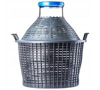 KADAX Bonbonne en verre avec panier en plastique "Fonte", ouverture large, bonbonne de vin, bouteilles, cuve de fermentation, 20L