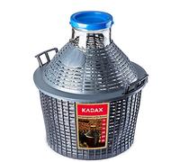 KADAX Bonbonne en Verre de 20L, Grande Dame-Jeanne avec Habillage Plastique, Idéale pour Le Stockage, la Conservation et la Fermentation du Vin
