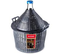KADAX Bonbonne en Verre de 5L, Grande Dame-Jeanne avec Habillage Plastique, Idéale pour Le Stockage, la Conservation et la Fermentation du Vin