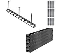 KADAX Bordure de pelouse 45 mm, 10 pičces + 30 Clous, Bordure de Parterre en Plastique, Bordure de pelouse avec systčme clic, kit de Bordure de Parterre, Bordure de pavé (Noir, lot B)