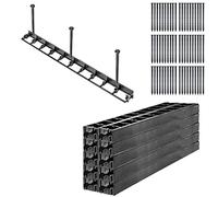 KADAX Bordure de pelouse 45 mm, 20 pičces + 60 Clous, Bordure de Parterre en Plastique, Bordure de pelouse avec systčme clic, kit de Bordure de Parterre, Bordure de pavé (Noir, lot C)