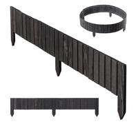 KADAX Bordure de pelouse en bois flexible - 116 x 15 cm - Bordure de parterre - Clôture de jardin flexible - Bordure de tonte - Bordure enroulable - Anthracite
