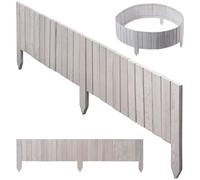 KADAX Bordure de pelouse en bois flexible - 116 x 20 cm - Bordure de parterre - Clôture de jardin flexible - Bordure de tonte - Blanc