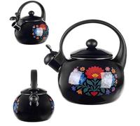 KADAX Bouilloire 2,2L en Acier Émaillé, Bouilloire Sifflet avec Poignée Résistante à la Chaleur et Sifflet, Bouilloire à Thé pour Cuisinière à Induction, Cuisinière à Gaz & Cuisinière Électrique