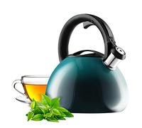 KADAX Bouilloire rétro en acier inoxydable 3 l - 3 couleurs - Effet ombré - Bouilloire à sifflet (turquoise) K4063