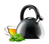 KADAX Bouilloire sifflante en acier inoxydable de 3 l - Bouilloire rétro en 3 couleurs différentes - Avec effet ombré - Gris