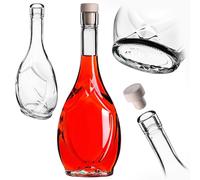 KADAX bouteille en verre 500ml - Petites bouteilles vides à bouchon en liège pour liqueurs, schnaps & cadeaux