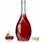 KADAX Bouteille en verre avec bouchon étanche, Bouteille d'huile avec motif de raisin, Bouteille de vinaigre 500ml - 1 pièce