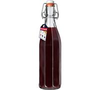 KADAX Bouteille en Verre de 1L avec Bouchon Hermétique pour la Conservation des Boissons, Parfaite pour le Kombucha et la Limonade