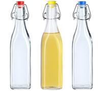 KADAX Bouteille en Verre de 500ml avec Bouchon Hermétique pour la Conservation des Boissons, Parfaite pour la Limonade (Lot de 3)