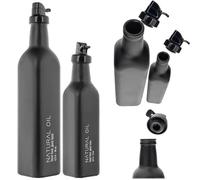 KADAX Bouteille en verre pour huile d'olive, lot de 250 ml + 500 ml, bouteille d'huile à remplir, carafe d'huile d'olive, bouteille décorative pour cuisine (noir)