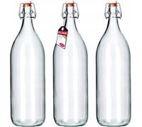KADAX Bouteille en verre "Torano", Bouteille, Bouteille de liqueur, Bouteille d'huile, Bouteille de vinaigre, 2L, 3 pièces