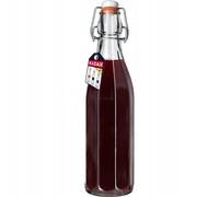 KADAX Bouteille universelle avec fermeture à étrier "Tore", bouteille en verre, bouteille de jus, transparent, 1000 ml, 1 pièce