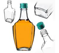 KADAX Bouteilles en verre 250ml avec bouchon à vis, 10 pièces, bouteilles vides à remplir, bouteilles de liqueur, bouteilles de jus, vert