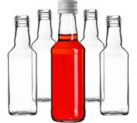 KADAX Bouteilles en verre à remplir, 200ml, 10 pièces, bouteilles de liqueur vides avec bouchon à vis, bouteilles de jus de fruits