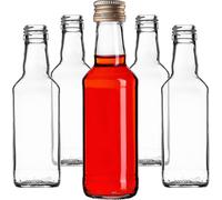 KADAX Bouteilles en verre à remplir, 200ml, 10 pièces, bouteilles de liqueur vides avec bouchon à vis, bouteilles de jus de ..,